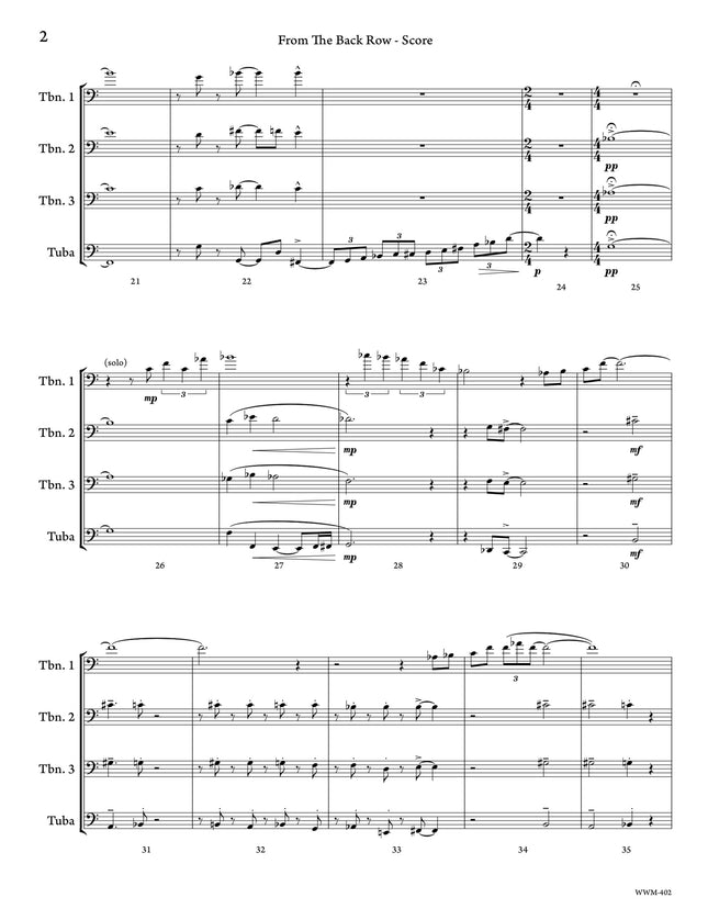 From The Back Row (Trombone Quartet) - Joe Sullivan