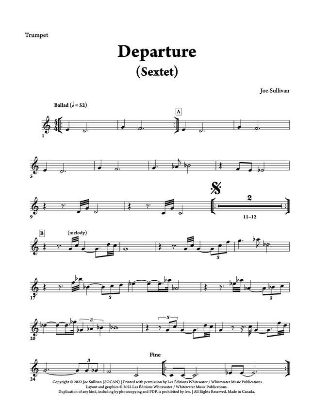 Departure (Sextet) - Joe Sullivan