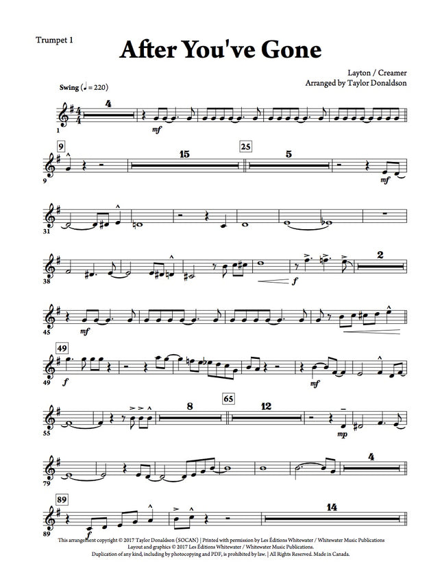 After You've Gone (Octet) - arr. Taylor Donaldson