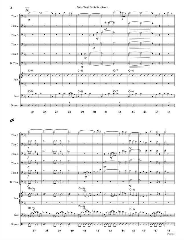 Suite Tout De Suite (6 trombones et section rythmique) - Richard Gagnon