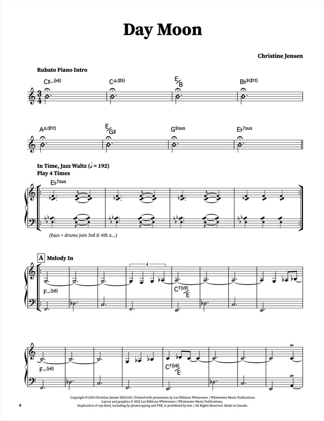 Christine Jensen - Day Moon (Lead Sheets)