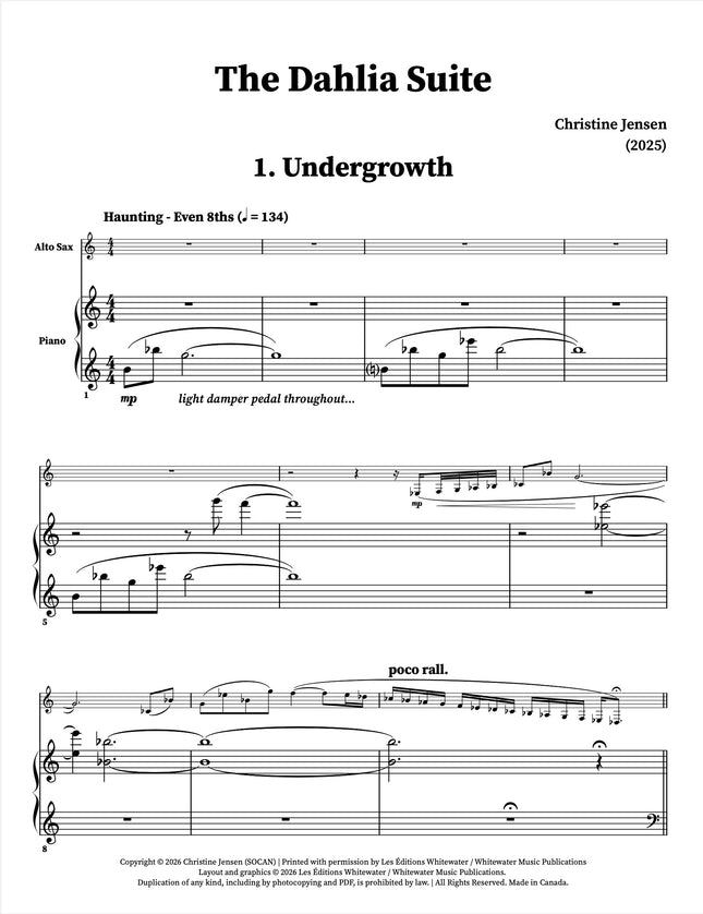 Christine Jensen - The Dahlia Suite (Alto Sax & Piano)