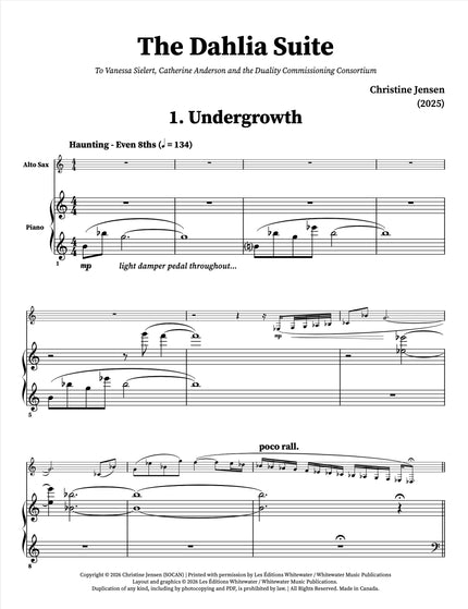 Christine Jensen - The Dahlia Suite (Alto Sax & Piano)