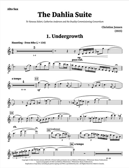 Christine Jensen - The Dahlia Suite (Alto Sax & Piano)