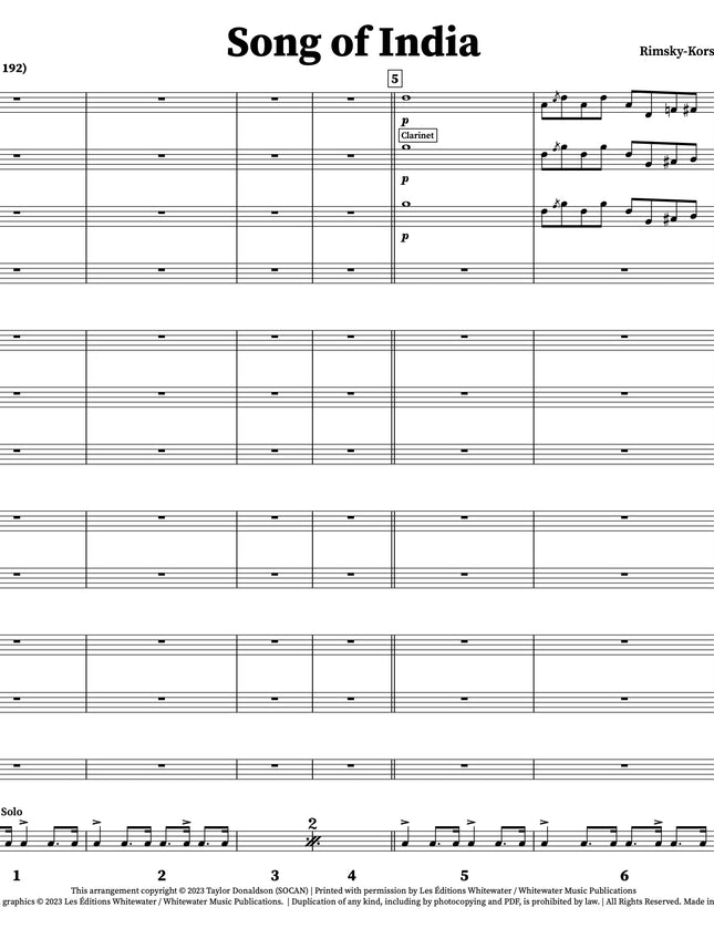 Song of India - arr. Taylor Donaldson (Little Big Band)