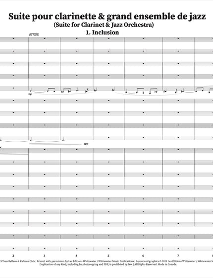 Suite pour clarinette et grand ensemble de jazz - 1. Inclusion - Yvan Belleau / Kálmán Oláh