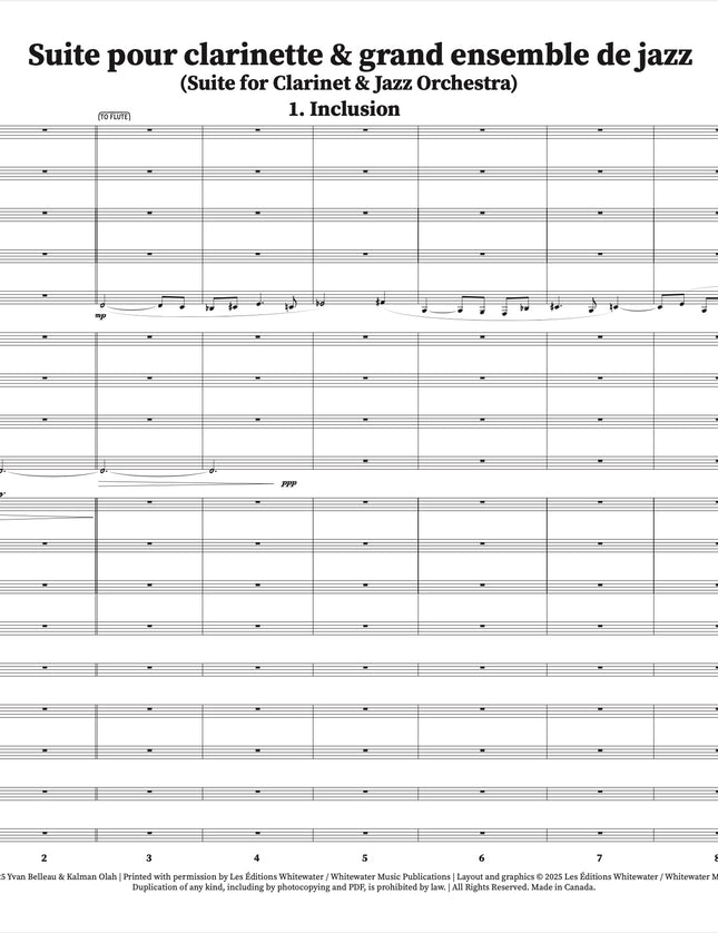 Suite pour clarinette et grand ensemble de jazz - 1. Inclusion - Yvan Belleau / Kálmán Oláh