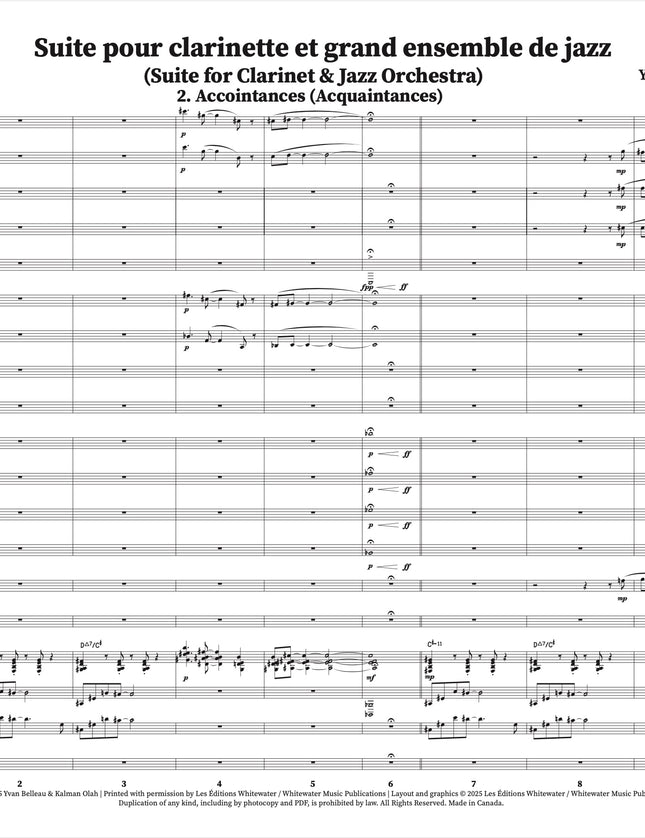 Suite pour clarinette et grand ensemble de jazz - 2. Accointances (Aquaintances) - Yvan Belleau / Kálmán Oláh
