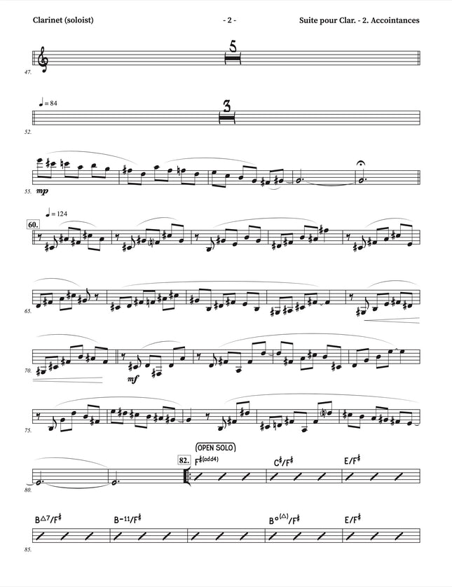 Suite pour clarinette et grand ensemble de jazz - 2. Accointances (Aquaintances) - Yvan Belleau / Kálmán Oláh