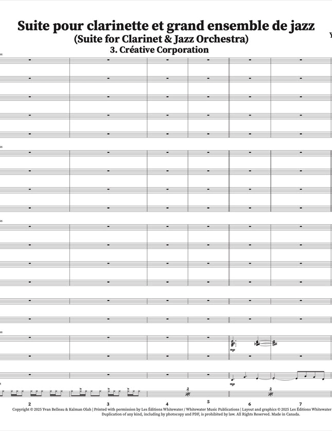 Suite pour clarinette et grand ensemble de jazz - 3. Créative Corporation - Yvan Belleau / Kálmán Oláh