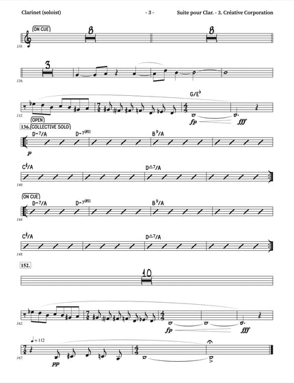 Suite pour clarinette et grand ensemble de jazz - 3. Créative Corporation - Yvan Belleau / Kálmán Oláh