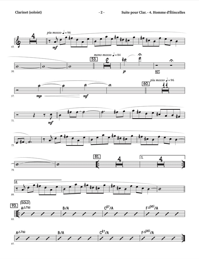 Suite pour clarinette et grand ensemble de jazz - 4. Homme d'Étincelles (Burning Man) - Yvan Belleau / Kálmán Oláh