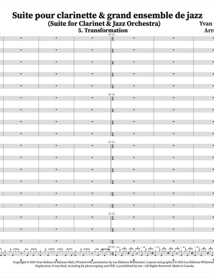 Suite pour clarinette et grand ensemble de jazz - 5. Transformation - Yvan Belleau / Kálmán Oláh