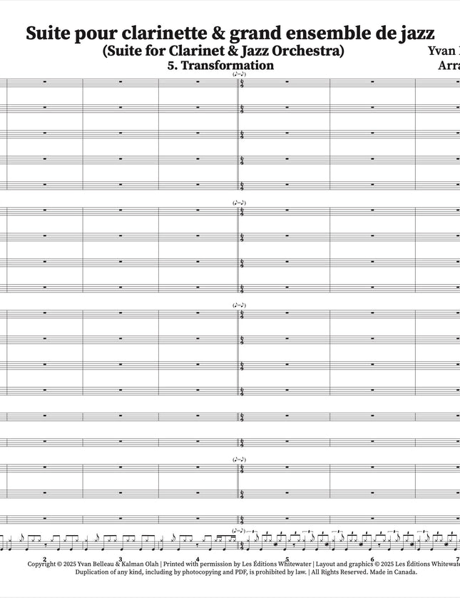 Suite pour clarinette et grand ensemble de jazz - 5. Transformation - Yvan Belleau / Kálmán Oláh