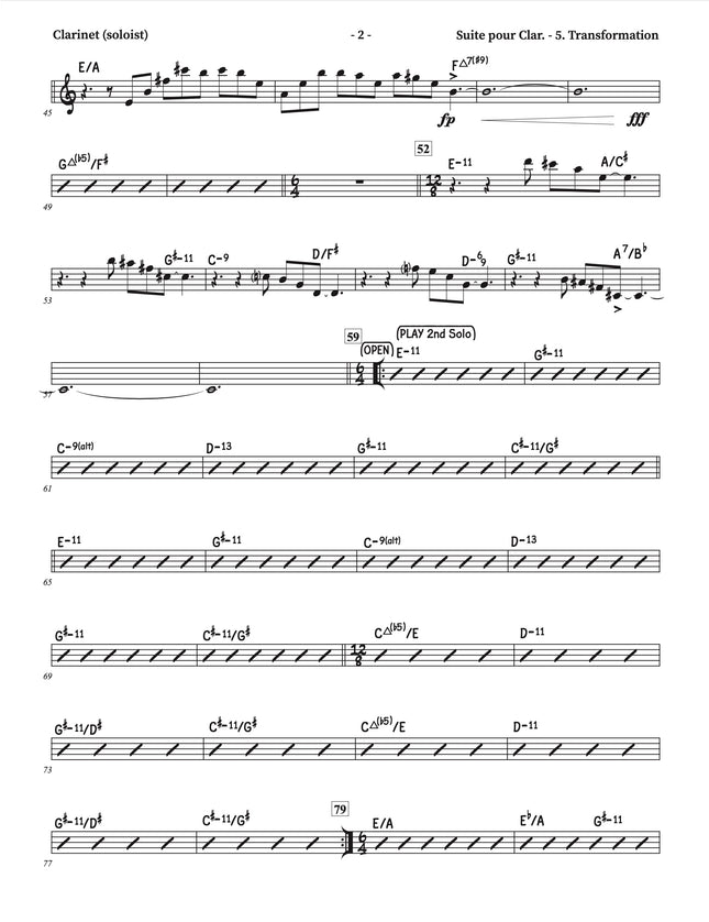 Suite pour clarinette et grand ensemble de jazz - 5. Transformation - Yvan Belleau / Kálmán Oláh