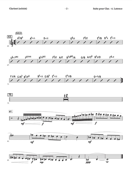 Suite pour clarinette et grand ensemble de jazz - 6. Latence (Latency) - Yvan Belleau / Kálmán Oláh