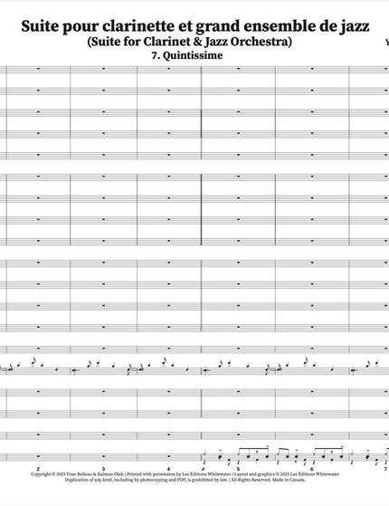 Suite pour clarinette et grand ensemble de jazz - 7. Quintissime - Yvan Belleau / Kálmán Oláh