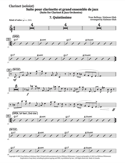 Suite pour clarinette et grand ensemble de jazz - 7. Quintissime - Yvan Belleau / Kálmán Oláh