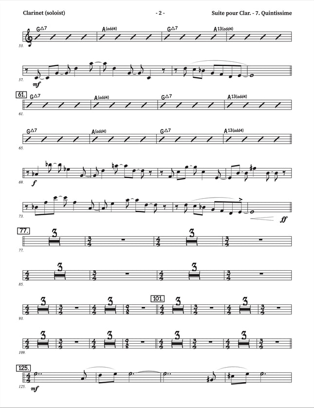 Suite pour clarinette et grand ensemble de jazz - 7. Quintissime - Yvan Belleau / Kálmán Oláh