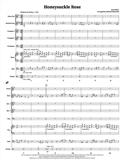 Honeysuckle Rose (Octet) - arr. Michael Johancsik