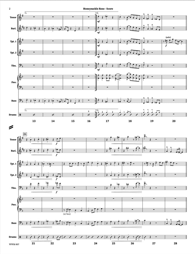 Honeysuckle Rose (Octet) - arr. Michael Johancsik