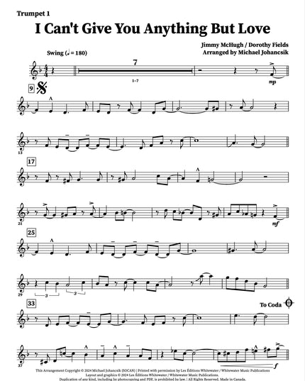 I Can't Give You Anything But Love - arr. Michael Johancsik