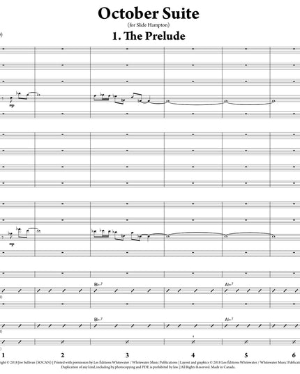 October Suite: 1. The Prelude - Joe Sullivan (Study Score)
