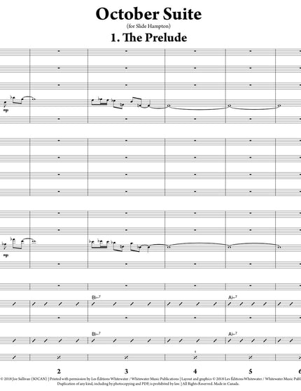 October Suite: 1. The Prelude - Joe Sullivan (Partition d'étude)