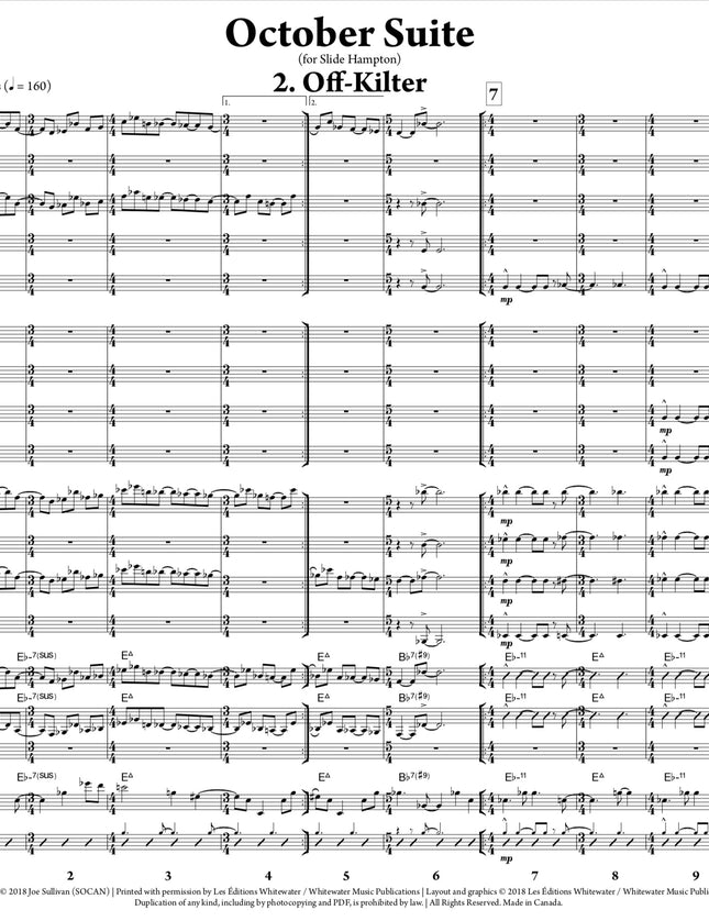 October Suite: 2. Off-Kilter - Joe Sullivan (Study Score)