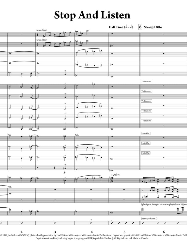Stop And Listen - Joe Sullivan (Study Score)
