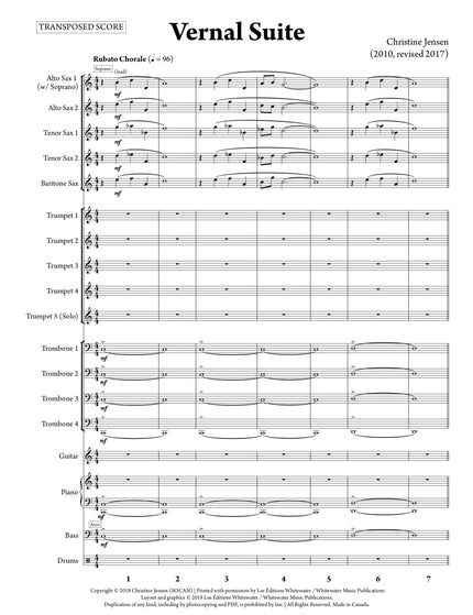 Vernal Suite - Christine Jensen (Partition d'étude)