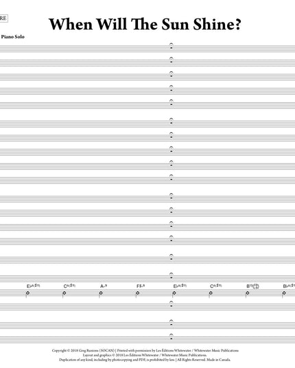When Will The Sun Shine? - Greg Runions (Study Score)