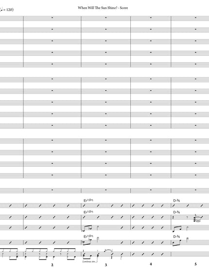When Will The Sun Shine? - Greg Runions (Partition d'étude)