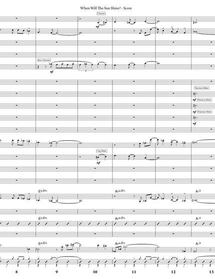 When Will The Sun Shine? - Greg Runions (Partition d'étude)