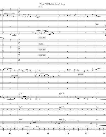 When Will The Sun Shine? - Greg Runions (Partition d'étude)