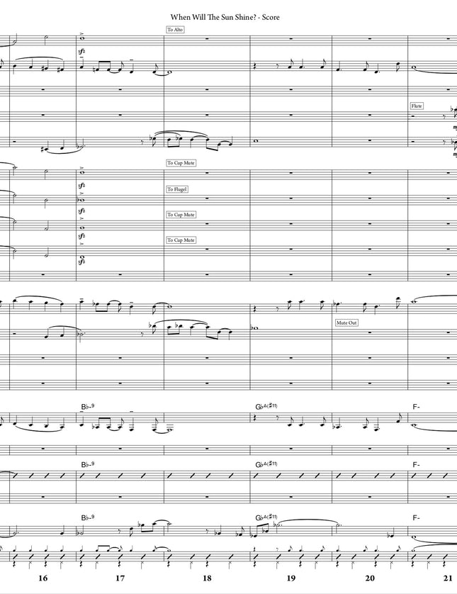 When Will The Sun Shine? - Greg Runions (Study Score)