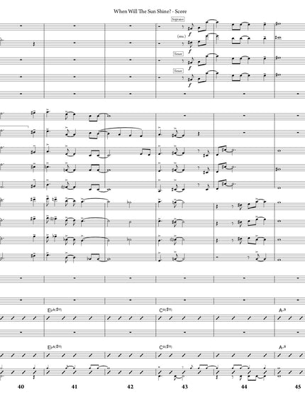 When Will The Sun Shine? - Greg Runions (Partition d'étude)