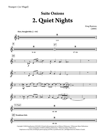 Suite Onions: 2. Quiet Nights - Greg Runions