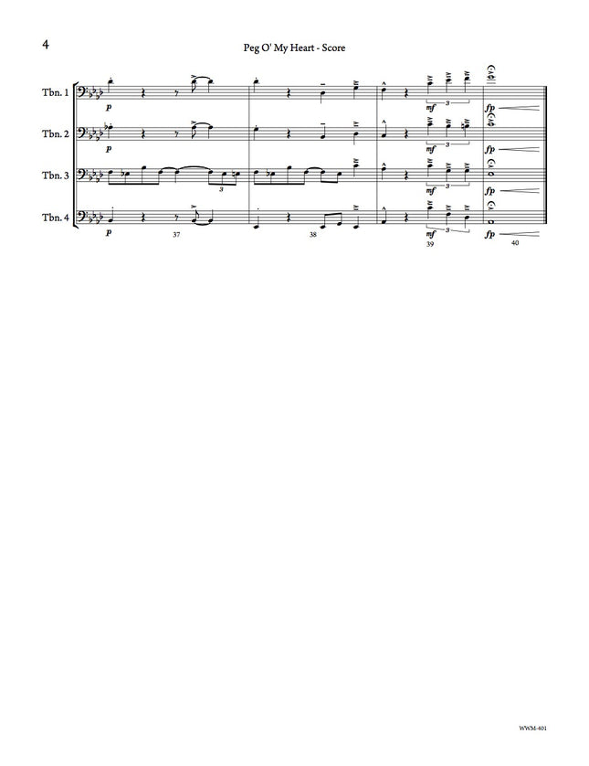 Peg O' My Heart (Trombone Quartet) - arr. Taylor Donaldson