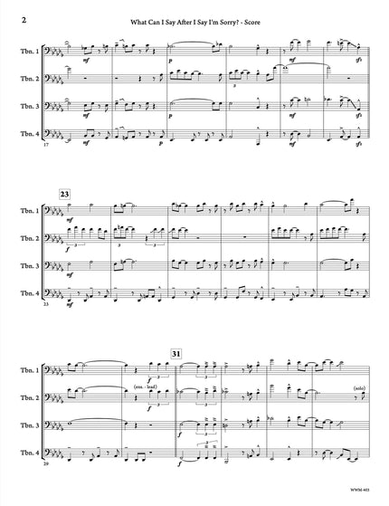 What Can I Say After I Say I'm Sorry? (Quatuor de trombones) - arr. Taylor Donaldson