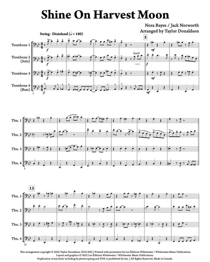 Shine On Harvest Moon (Trombone Quartet) - arr. Taylor Donaldson