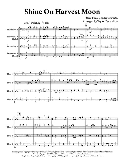 Shine On Harvest Moon (Quatuor de Trombones) - arr. Taylor Donaldson