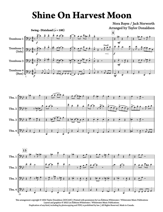 Shine On Harvest Moon (Trombone Quartet) - arr. Taylor Donaldson