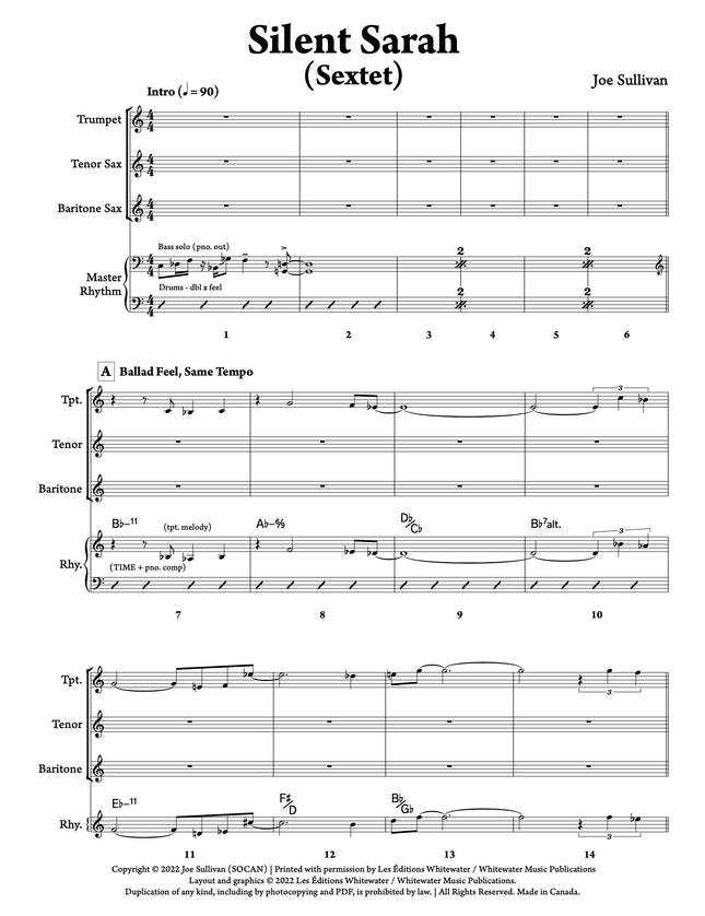 Silent Sarah (Sextet) - Joe Sullivan