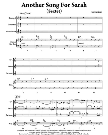 Another Song For Sarah (Sextet) - Joe Sullivan