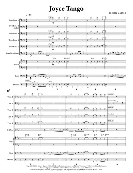 Joyce Tango (6 trombones et section rythmique) - Richard Gagnon