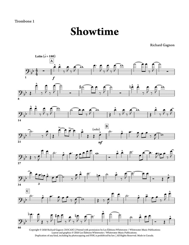 Showtime (6 Trombones & Rhythm) - Richard Gagnon