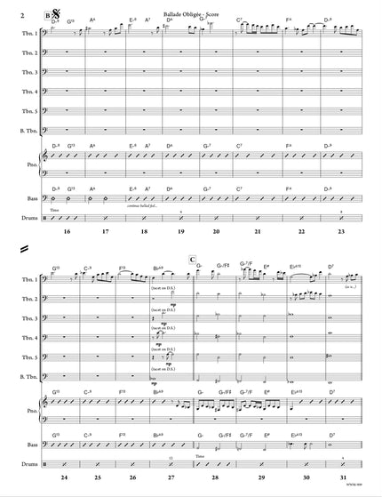 Ballade Obligée (6 trombones et section rythmique) - Richard Gagnon