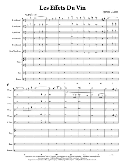 Les Effets Du Vin (6 Trombones et section rhythmique) - Richard Gagnon