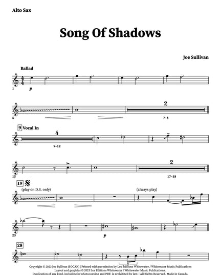 Song Of Shadows - Joe Sullivan